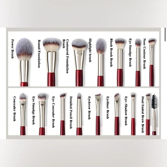 Luxurious Makeup 15 Brush Set - Red - Picture 4 of 4
